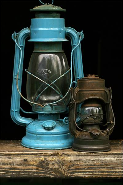 Old Oil Lamps on Window